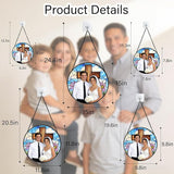 Personalized Custom Photo Faux Stained Glass Window Hanging - Wedding Customized Memorial Ornaments Suncatchers Christmas Anniversary Mother's Day for Lovers Women Men Dad Mom Nana Grandma