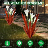 Homight Metal Agave Plant Outdoor Decoration Lily Mexican Yard Art Garden Gift Home Decor Hand Painted Metal Agave Garden Yard Statue, Outdoor Lawn Ornaments (3 Big White Lilies)