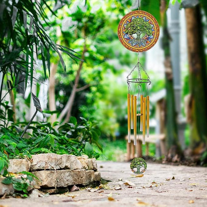Wind Chimes with Tree of Life Wind Spinner, Gifts for Men, Women, Retirement, Teacher, Parents - Outdoor Hanging Decor Clearance for Garden, Patio, Backyard Or Porch