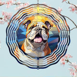 Bulldog Wind Spinners Outdoor Dog Memorial Gifts, 3D Metal Kinetic Hanging Garden Wind Spinner, Spinner Decor, Wind Sculptures for Outdoor & Indoor, Window, Yard Decor (Bulldog 3)