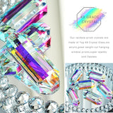 HDCRYSTALGIFTS 6 Pack 3'' Crystal Sun Catchers, Rainbow Maker Hanging Crytals for Windows Sticks Prism Suncatchers for Garden Home Decor Glass Ornaments for Christmas Tree