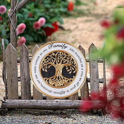 Youdear Memorials 10 Inch Family Tree Garden Decorative Stones, Stepping Stones for Outdoors and Indoors, Garden Décor