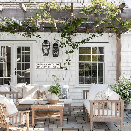 Funny Porch Sign Farmhouse Outdoor Wall Decor There's Always Time To Sit On The Porch Sign Vintage Welcome Metal Tin Signs for Front Porch Decor 4x16 Inch