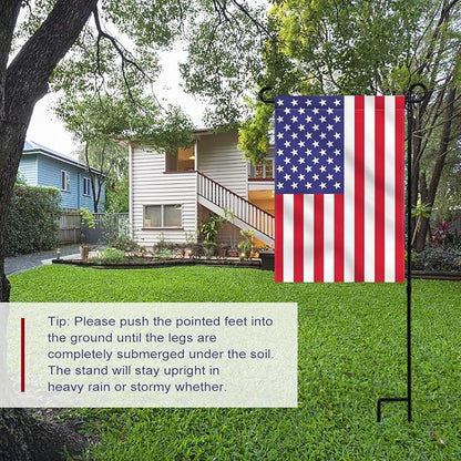2PC Garden Flag Holder Stand, Premium Yard Flag Holder Weather-Proof Metal Powder-Coated Flagpole with Clip and Stopper for Easter Garden Flag, Spring Garden Flag, Outdoor Garden Decor