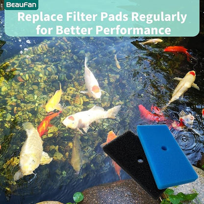 4 Sets Pond Sponge Filter Pads Replacement for Outdoor Pond Water Aquarium Fountain 52231 and 52229, Compare to Part# 871980305528