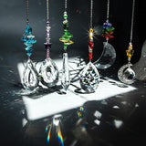 H&D HYALINE & DORA 6PCS Suncatchers Crystal Chandelier Prism Hanging Ornament for Window Home Garden,Rainbow Maker Crystal Pendant