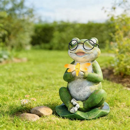 Frog Garden Decor, 8" Frog Solar Garden Statues, Loving Frog Outdoor Decor, Yard Decorations Outdoor, Figurine Lights for Outside, Garden Decor, Unique Birthday Housewarming Gifts for Women, Mom