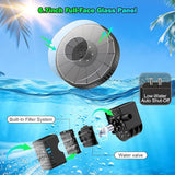 SZMP 3.5W Glass Solar Fountain with Swivel-Out Fixed Rods, Solar Bird Bath Fountains with LED Lights and 2000mAh Battery, 7 Nozzles, Outdoor Solar Water Fountain Pump for Garden, Pool, Pond (Black)