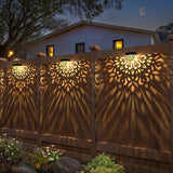 Solar Fence Lights Wall lihgts Outdoor Decorations 6 Pack Solar Step Lights Outdoor Waterproof LED Solar Powered Warm Yellow Decorative Lighting for Front Door, Backyard, Post(Black)
