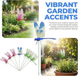 3D Realistic Dragonfly Garden Stakes, Colorful Waterproof Outdoor Decor for Yard, Lawn, Patio, Flower Bed, 6 Pack
