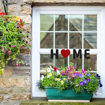 Metal Letters Garden Stakes Yard Art Word Sign Lawn Decoration Indoor Outdoor Plant Pot Decor Decorative Stick for Patio Pathway Flower Bed (Home)