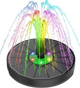 Yzert Solar Fountain with LED Lights Green Flower, 3.5W Glass Solar Bird Bath Fountains Pump with 2200 mAh Battery, Solar Water Fountain for Bird Bath, Garden, Outdoor, Pond -Black Panel Colorful