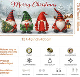 IVN Christmas Garage Door Cover Decoration 13x6ft Gnomes Snow Scene White Background Gift Tree Merry Christmas Garage Door Banner Home Door Front Yard Decor for Xmas Eve Holiday Outdoor