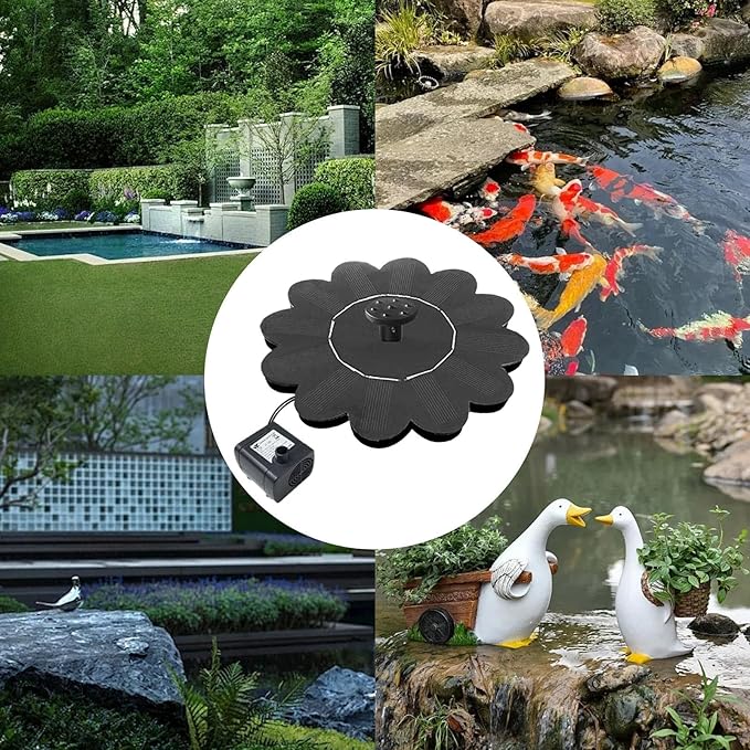 Bird Bath Solar Fountain | Solar Powered Fountain Pump,Waterfalls Outdoor Birdbath for Pool Pond Landscape Yard Patio Porch Deck Backyard