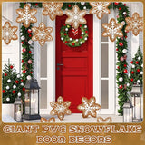 12 Pieces Winter Inflatable Snowflake Outdoor Decorations Winter Blow up Brown Inflatable Hanging PVC Waterproof Snowball Outdoor Ornaments Decorations for Party Decor Yard Garden Lawn