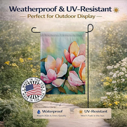 Caroline's Treasures Mississippi Magnolia in Watercolor Garden Flag Mailbox Flag Decorative Yard Flag Banner Outside Patio Artwork Yard Flower Beds, Garden Size, Multicolor