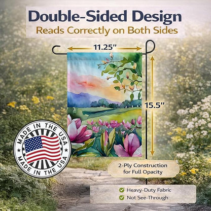 Caroline's Treasures Louisiana Magnolias in Watercolor Garden Flag Mailbox Flag Decorative Yard Flag Banner Outside Patio Artwork Yard Flower Beds, Garden Size, Multicolor