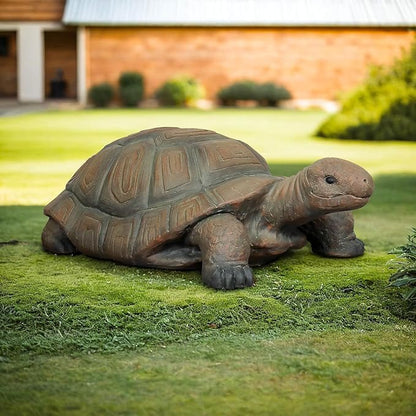 Concrete Garden Tortoise Statues - 34.2" Tortoise Statue Home Decor, Yard Outdoor Statue for Home and Garden Decor, Brown