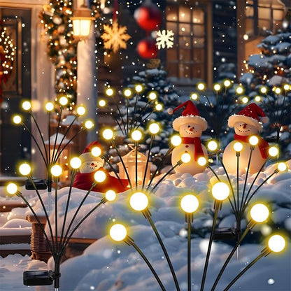 ZFNN Solar Firefly Lights 16 LED Swaying Outdoor Waterproof Decorative Lights for Yard Patio Pathway Lawn Decorations (2 Pack, 8 Heads)