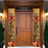 BlissYard Christmas Tree Long Vertical Banner Outdoor Front Porch Hanging Decor 12x71 Inch Xmas Tree Sparkling Ornaments Lights Star Festive Indoor Outdoor Xmas Decor Wall Front Door Yard Garage