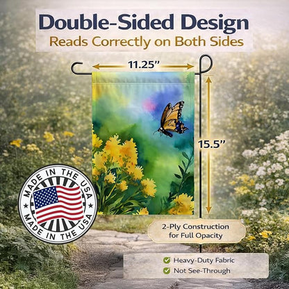 Caroline's Treasures Kentucky Goldenrod in Watercolor Garden Flag Mailbox Flag Decorative Yard Flag Banner Outside Patio Artwork Yard Flower Beds, Garden Size, Multicolor