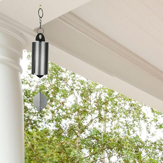 Woodstock Chimes Heroic Windbell Wind Chime for Outside 40" Large Silver,Deep Tone Sound, Outdoor Decor for Patio, Porch, Garden HWLAS