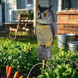 Glintoper Plastic Fake Owl Wagging Head Outdoor Statues 16.5 inch, Bird Scarecrow Horned Decoy, Bird Deterrents Scary Birds Away, Nature Enemy Pest Repellent for Outdoor Garden Yard Protectors