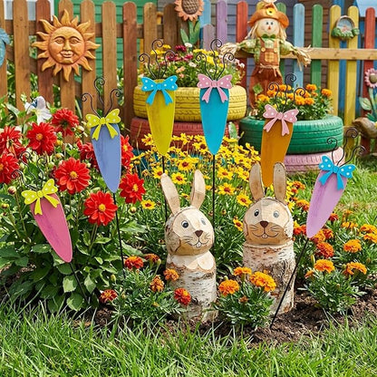 6 Packs Carrot Decorative Garden Stakes Easter Decorations,Cute Carrot Metal Yard Signs,Happy Easter Decorations Outdoor Yard for Spring Home Outside Lawn Front Porch Lawn Backyard Decor