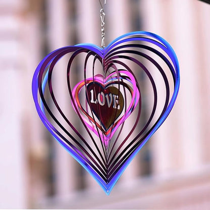 Heart Gifts for Mom, Moms Wind Spinners, Mother's Day Best Gift for Mom, Mother Birthday Gift from Daughter Son, Love Reminder Gifts for Mother's Day, Love Gifts for Outside, Purple, 12in