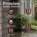 DUSVALLY Rain Chains Decorative and Cups Replace Gutter Downspout for Home Garden Patio Outdoor Decor and Gutters, 8-1/2 Length, Pot