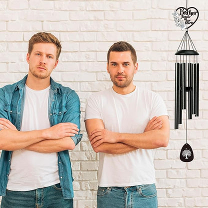BUoonyer Brother Memorial Wind Chimes - Memorial Gifts for Loss of Brother, Remembrance Sympathy Gift, Loved Ones Boy Men Commemorative Bereavement Windchimes for Outdoor Outside Patio Decor