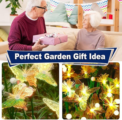 TONULAX Solar Firefly&Butterfly Garden Lights - Outdoor Light for Yard Decoration, Larger Solar Panel, Waterproof LED Garden Lights for Pathway&Holiday Decor (2pack)