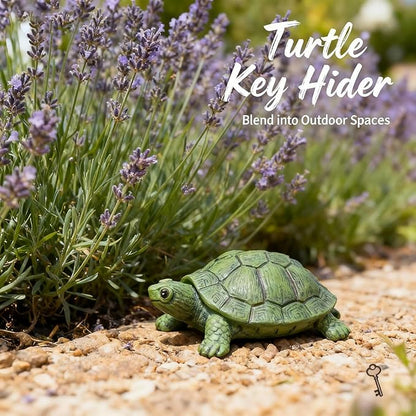 Key Holder Outdoor Waterproof Realistic Turtle Design, Hide a Key Hider with Secret Storage Compartment for Spare Keys, Trinket Box,Mom Gift Resin Spring Garden Ornament for Patio Yard Lawn Home Decor