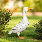 Shorayn Metal Duck Garden Statue, Life-Size Iron Mallard, Handmade White Duck Yard Decor, Indoor Outdoor Ornament, Gift for Housewarming/Mother’s Day/Christmas