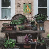 Garden Signs for Outside Hoeing Ain't Easy Tin Sign Funny Yard Decor Vintage Metal Garden Sign Gifts for Gardeners 8x12 Inch