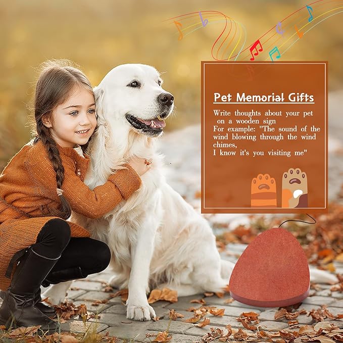 Pet Loss Bereavement Gifts Dog Cat Memorial Wind Chime, Sympathy Wind Chimes Suitable for Outdoor, Garden, Patio Decoration