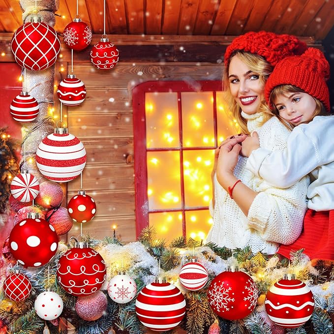 Huwena 24 Pcs Christmas Outdoor Decorations Hanging Ornaments Christmas Yard Signs Double Sided Lawn Decorations for Xmas Party Porch Lawn Decor(Elegant Style)