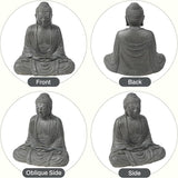 LuxenHome Buddha Statue Outdoor and Indoor, 17" Fiber Stone Meditating Buddha Garden Statues Outdoor, Zen Sculptures, Outdoor Statues for Garden, Patio, Backyard Deck