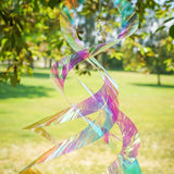 In the Breeze 9155 — Iridescent Mylar Spin Quartet with Crystal — Suncatcher Wind Spinner for Yards and Gardens with Plastic Crystal, Humane Animal Deterrent…