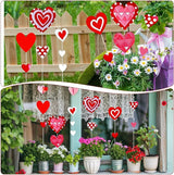 Amyhill 13 Pcs 21.5 Inch Valentine's Day Heart Shape Planter Stakes, Garden Stakes Decor with 8 Pcs Rods, Red Pink White Heart Signs for Patio, Lawn, Yard, Planter Pots, Pathway, Wedding Decor