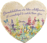 Fox Valley Traders Custom Grandchildren Wildflowers Garden Stone, 100% Resin, Outdoor Décor - Measures 10" x 9 1/2", 9 Names
