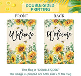 Baccessor Spring House Flag Sunflower Bee Eucalyptus Leaves Welcome Flag 28 x 40 Inch Double Sided Burlap Yard Large Spring Summer Outside Decor