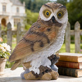 Solar Owl Garden Outdoor Statue,Owls Figurine Sculpture with LED Lights for Porch Patio Lawn Yard Deck Spring Summer Decor - Ideal Easter Day Housewarming for Women Men Owl Lover