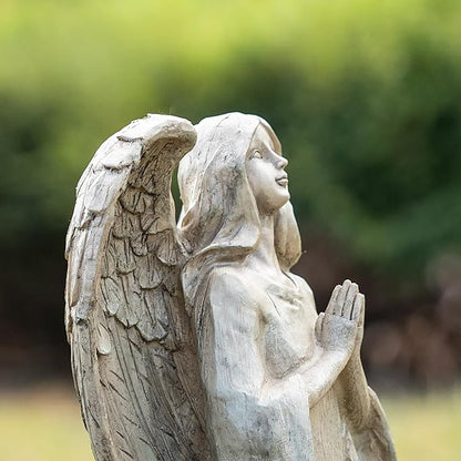 DUSVALLY Angel Garden Statues Outdoor Resin Statue Decoration, Praying Commemorating Memorial Decor, Healing Angel Gifts, 13 inches