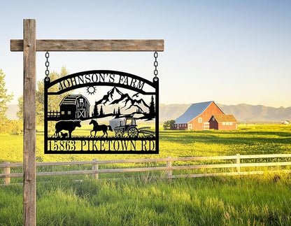 Custom Metal Ranch Sign, Outdoor Ranch Sign, Metal Hanging Farm Signs,Custom Farm Sign,Personalized Metal Farm and Ranch Signs, Custom Outdoor Hanging Sign for Farmhouse Decor and Gifts