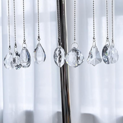 KANPURA Pack of 10 Clear Crystal Suncatcher Chandelier Lamp Lighting Drops Pendants,Hanging Glass Ball Prisms Window Home Christmas Tree Decor