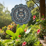12 Inch 3D Kinetic Wind Spinner for Garden and Yard, Laser-Cut Stainless Steel, Mesmerizing Hanging Decor for Outdoor Patio & Indoor, Spirit Wolf-15