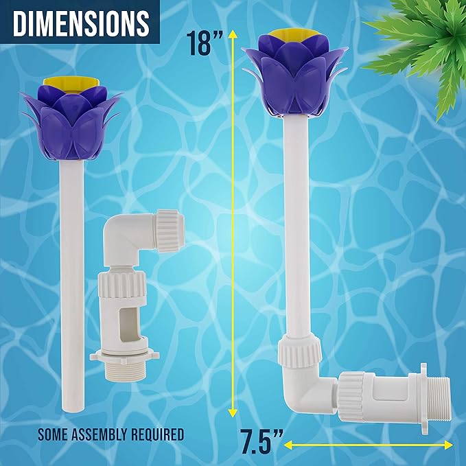 U.S. Pool Supply Swimming Pool Flower Shaped Waterfall Spray Fountain - Adjustable Sprinkle Distance, Pool Spray Aerator Cools Water Temperature - In-Ground, Above-Ground Pools, Ponds, Fun Decoration