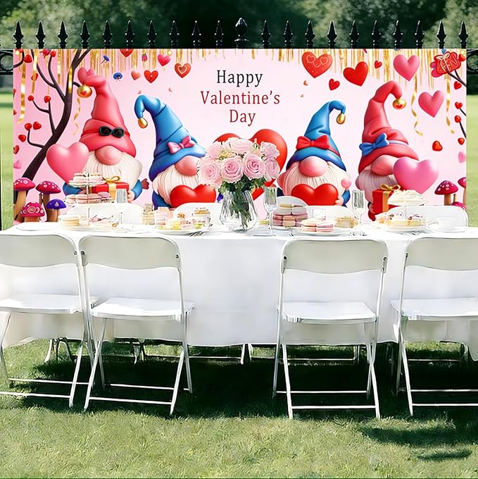 Valentine’s Day Garage Door Banner 157.5x70.9in Large Love Garage Door Cover Outdoor Valentine Decorations for House Exterior Yard Party Decor with Grommets and Rope