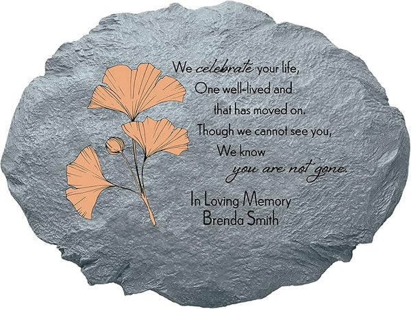Let's Make Memories Personalized Sympathy Garden Stone - Always with Us - Condolence & Memorial Gift - Customize with Message -11" Lx6 Wx3 D